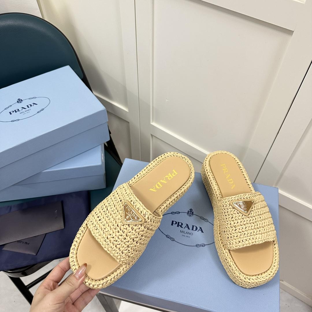 Prada Häkel-Flatform-Slides - EUR FASHION