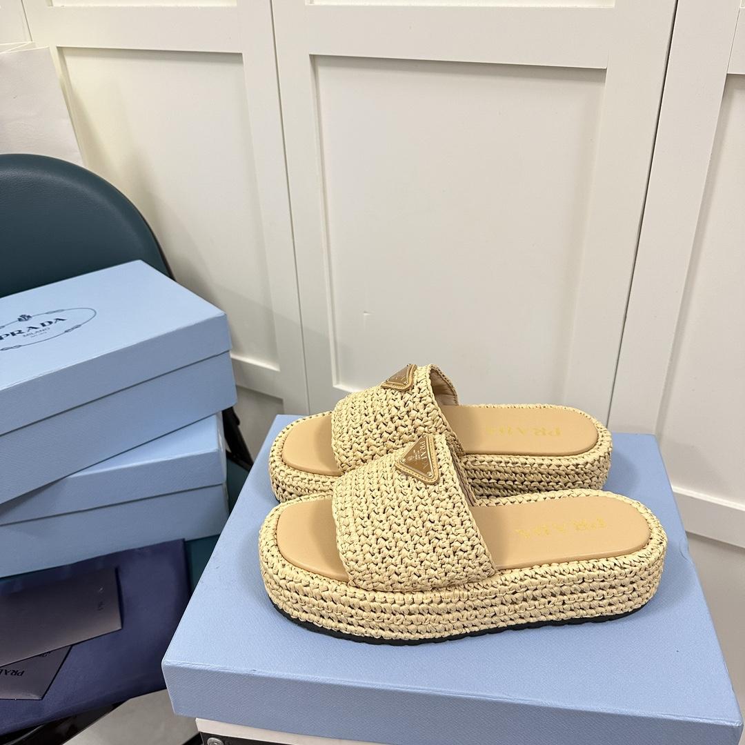 Prada Häkel-Flatform-Slides - EUR FASHION