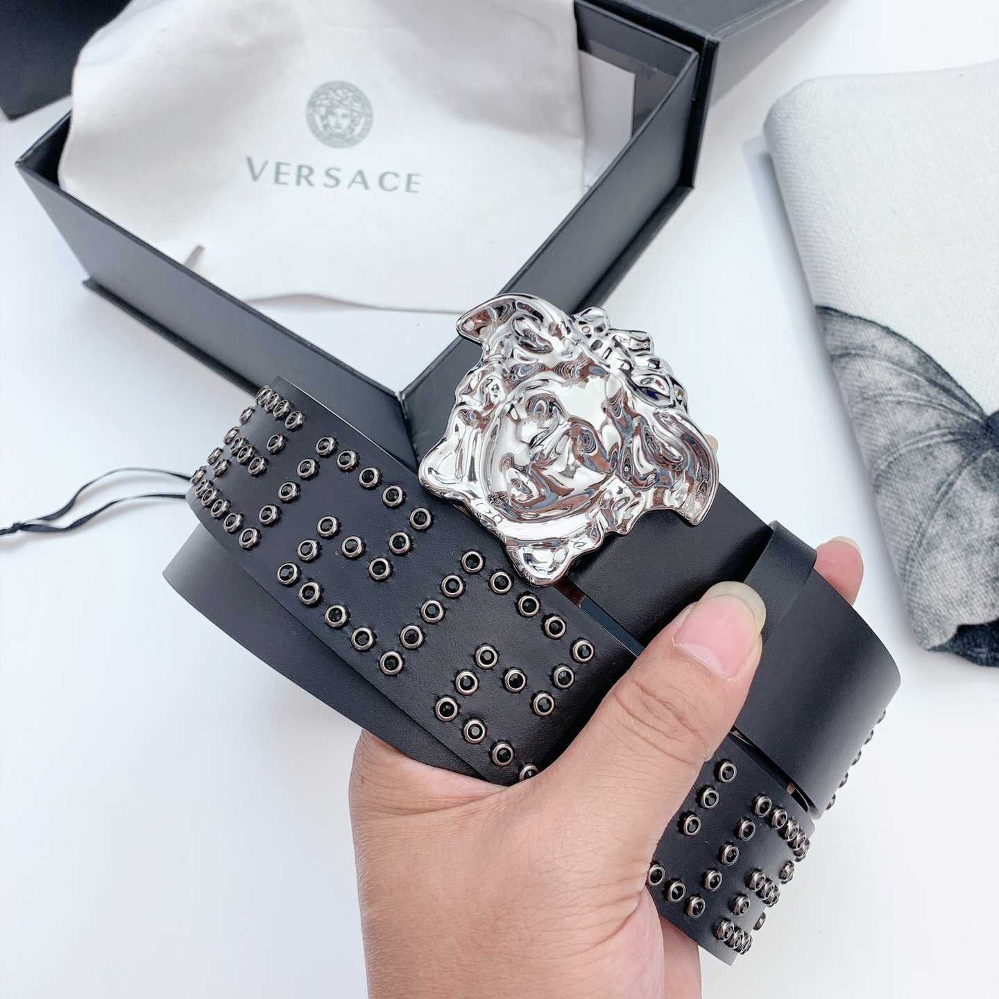 Versace Medusa Ledergürtel 40 mm - EUR FASHION