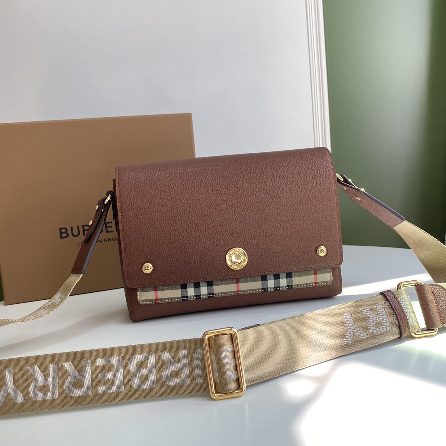 Burberry Umhängetasche mit Vintage-Check und Ledernote (25–18–8,5 cm) - EUR FASHION