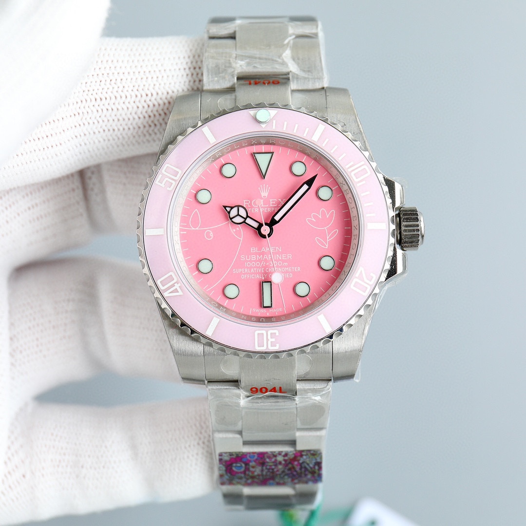 Rolex Submariner Uhr mit rosa Zifferblatt - EUR FASHION