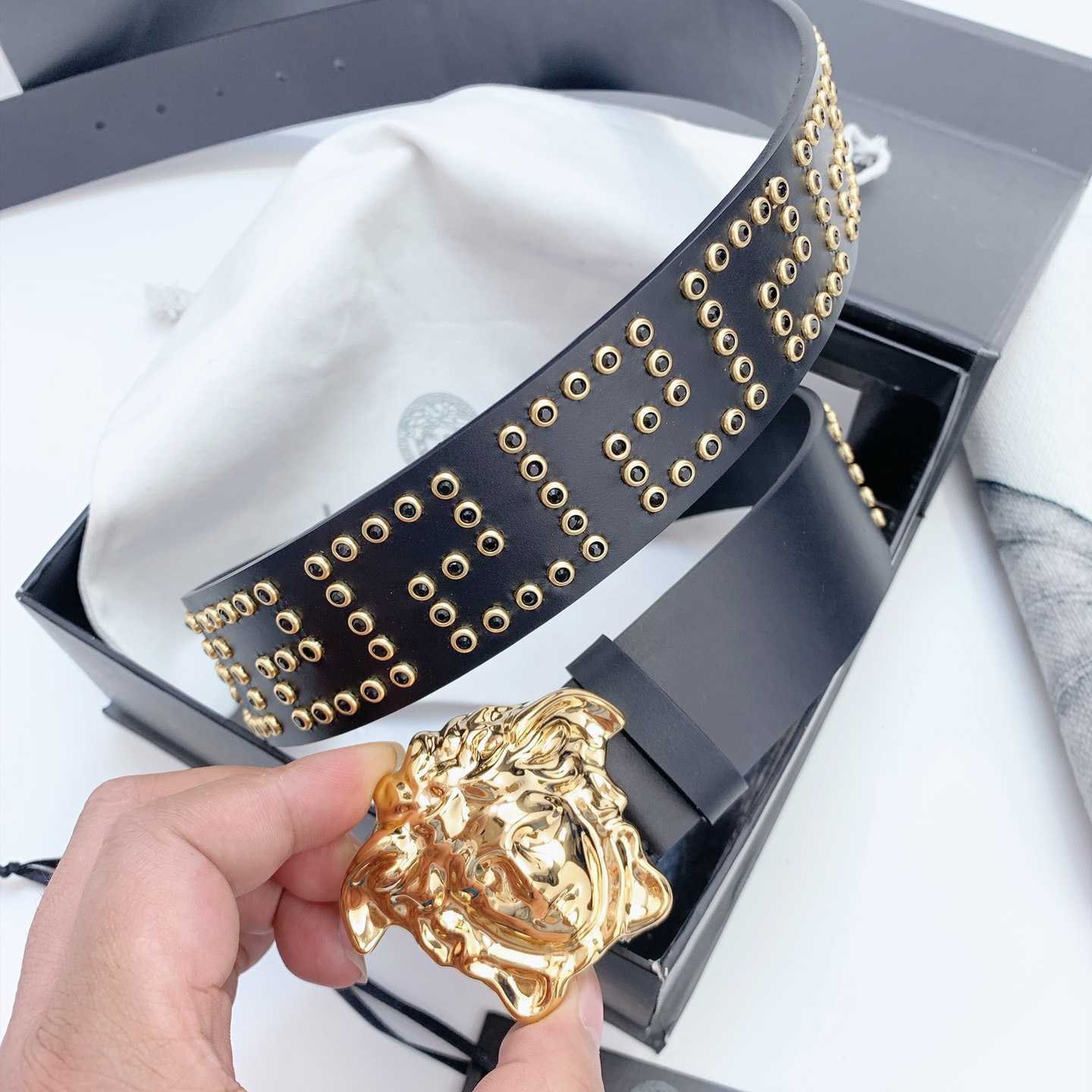 Versace Medusa Ledergürtel 40 mm - EUR FASHION