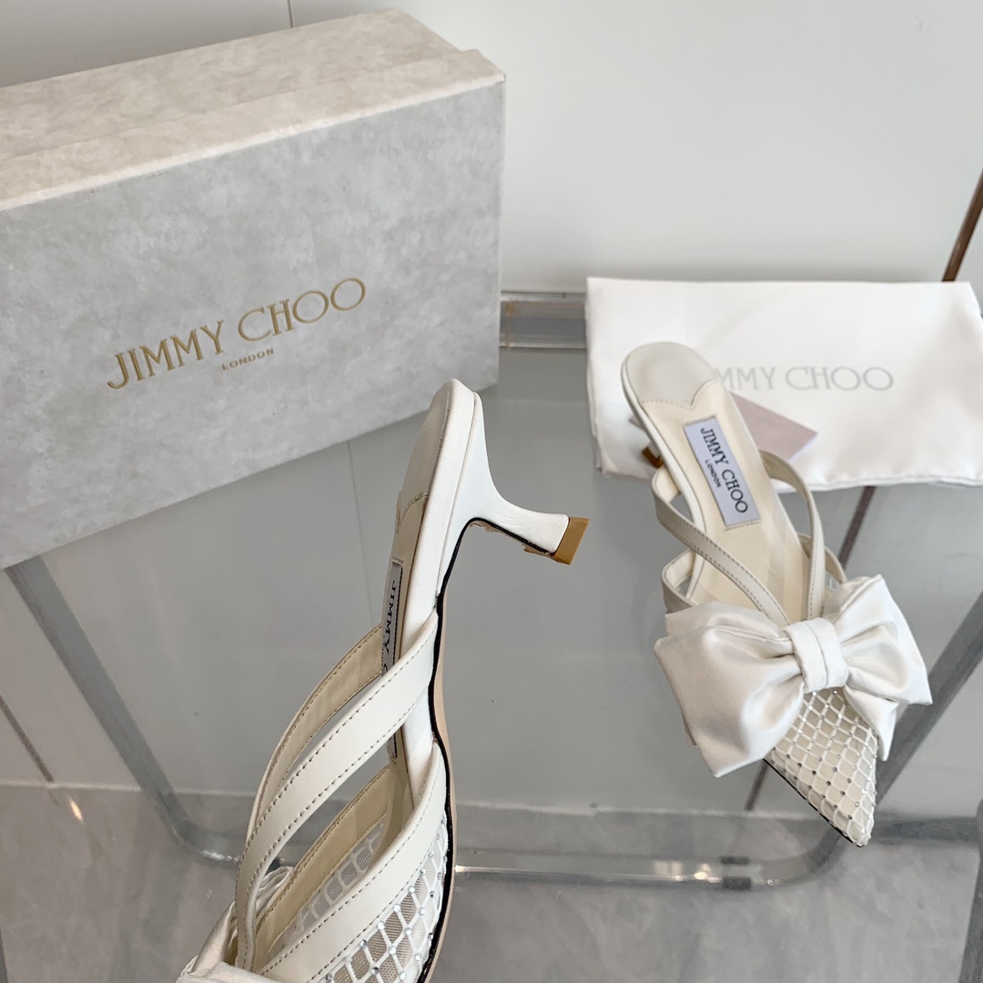 Jimmy Choo Flaca 50 mm Leder-Mules mit Schleifendetail - EUR FASHION