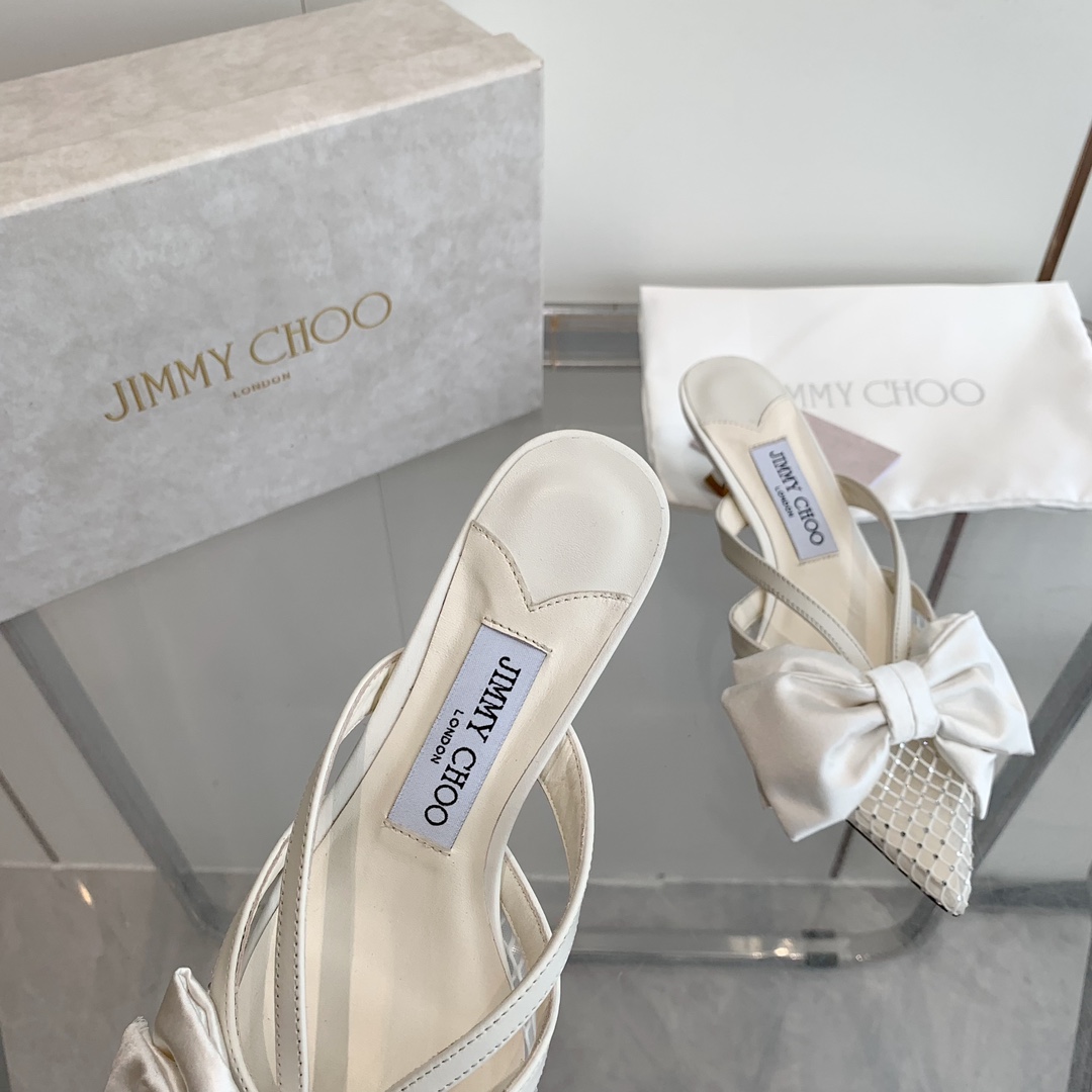 Jimmy Choo Flaca 50 mm Leder-Mules mit Schleifendetail - EUR FASHION