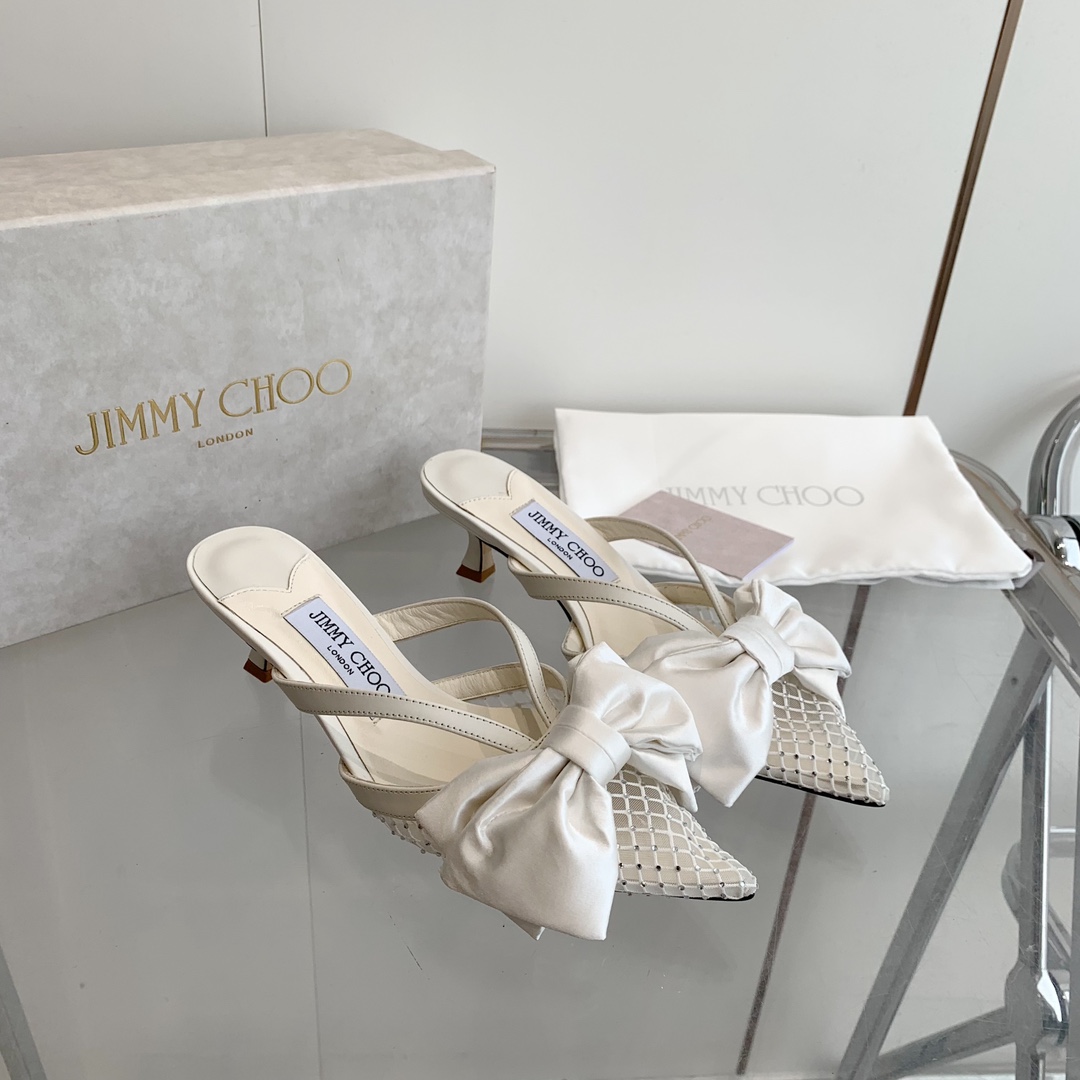 Jimmy Choo Flaca 50 mm Leder-Mules mit Schleifendetail - EUR FASHION