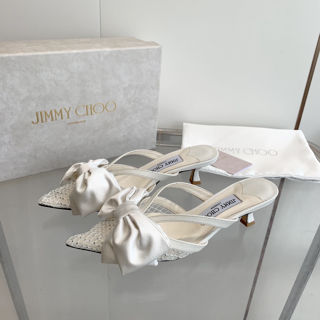 Jimmy Choo Flaca 50 mm Leder-Mules mit Schleifendetail - EUR FASHION