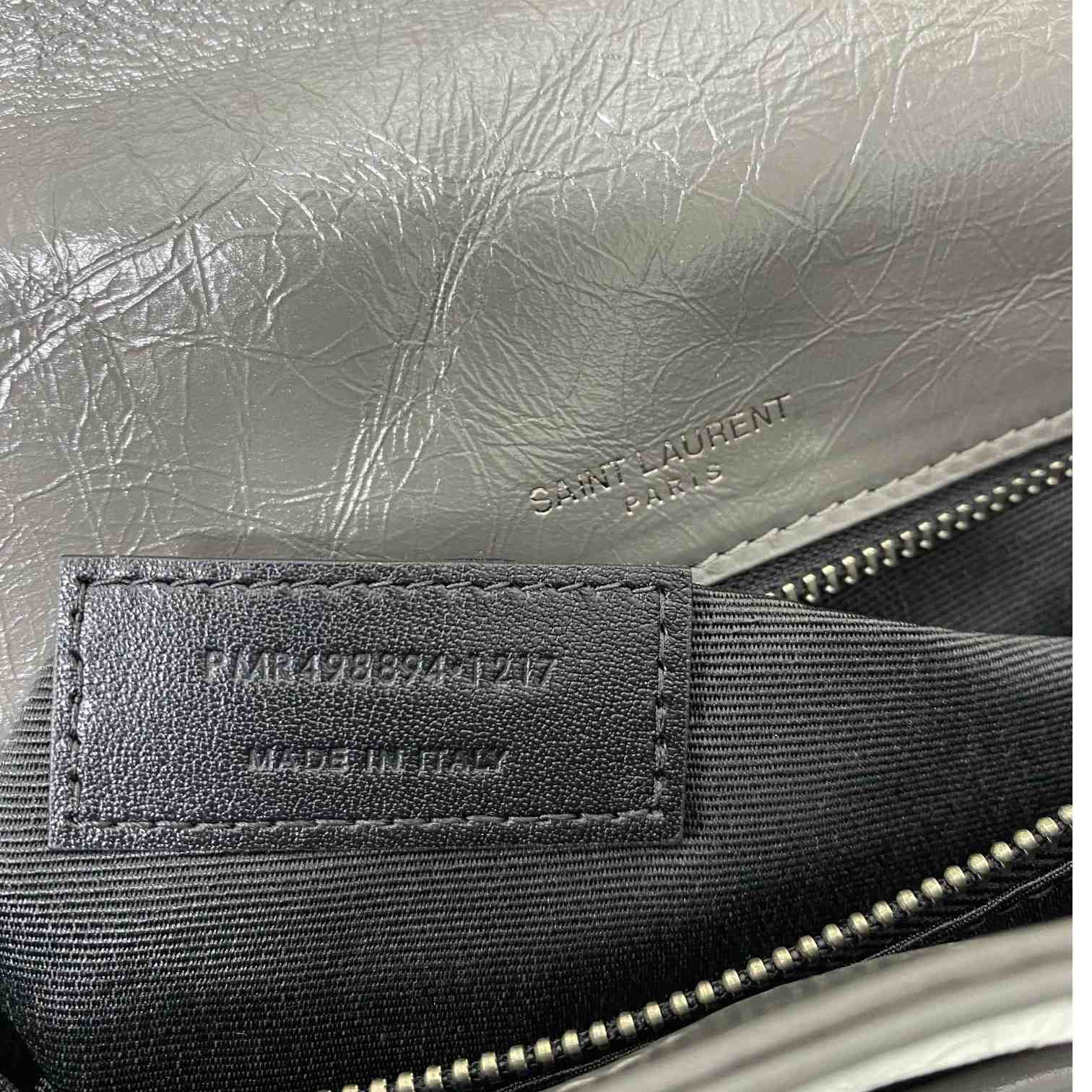 Saint Laurent Niki Mittelgroße Kettentasche aus zerknittertem Vintage-Leder - EUR FASHION