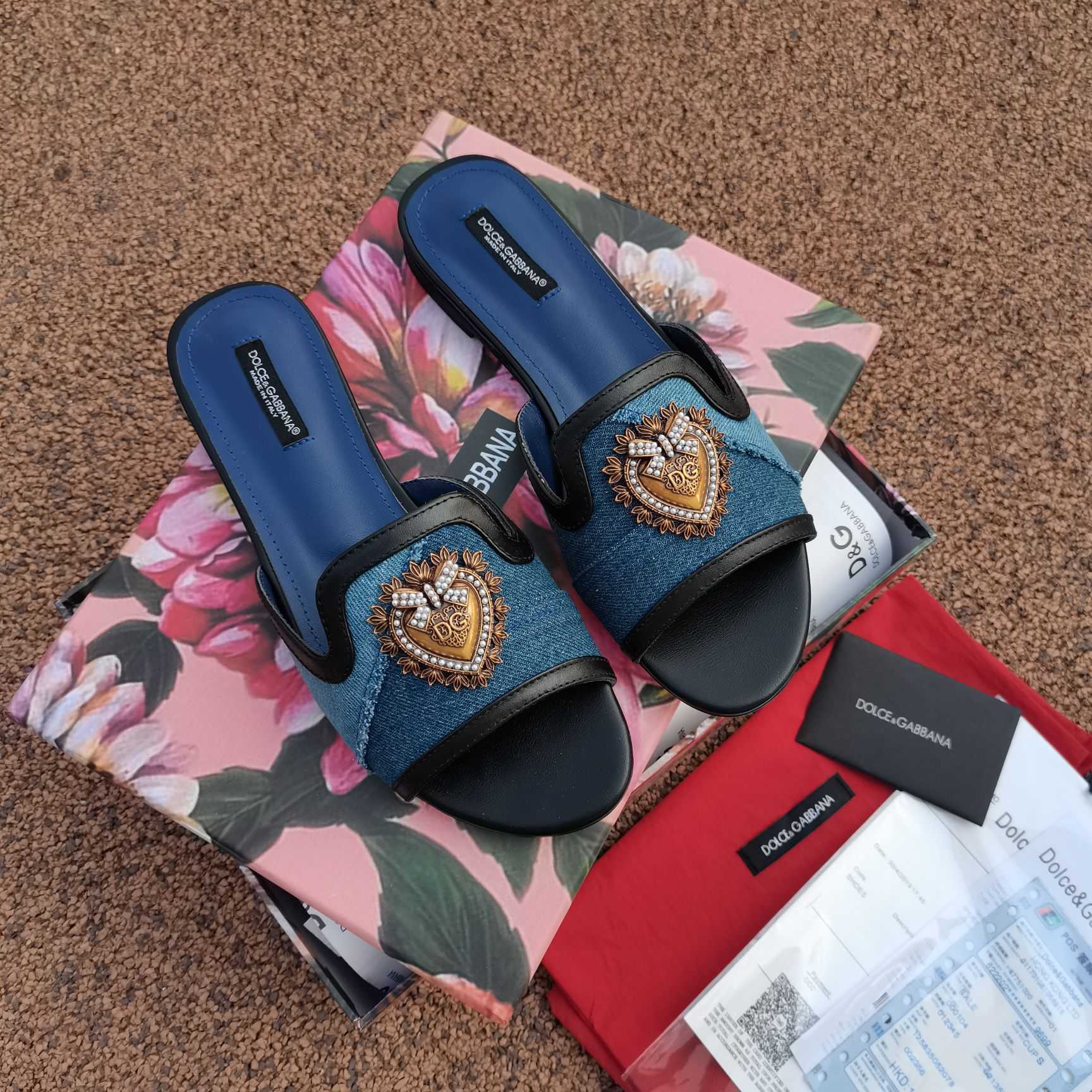 Flache Slip-on-Sandalen von Dolce & Gabbana - EUR FASHION