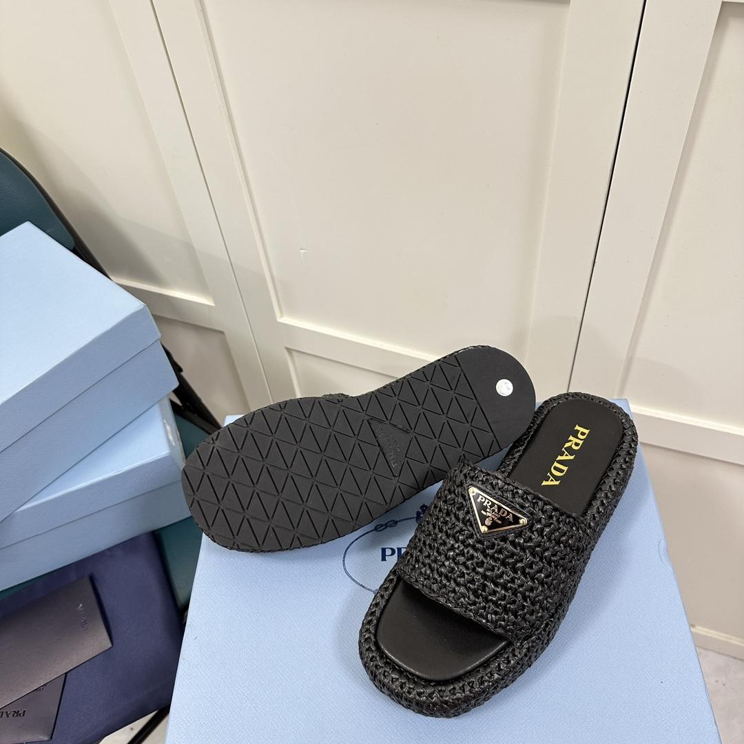 Prada Häkel-Flatform-Slides - EUR FASHION