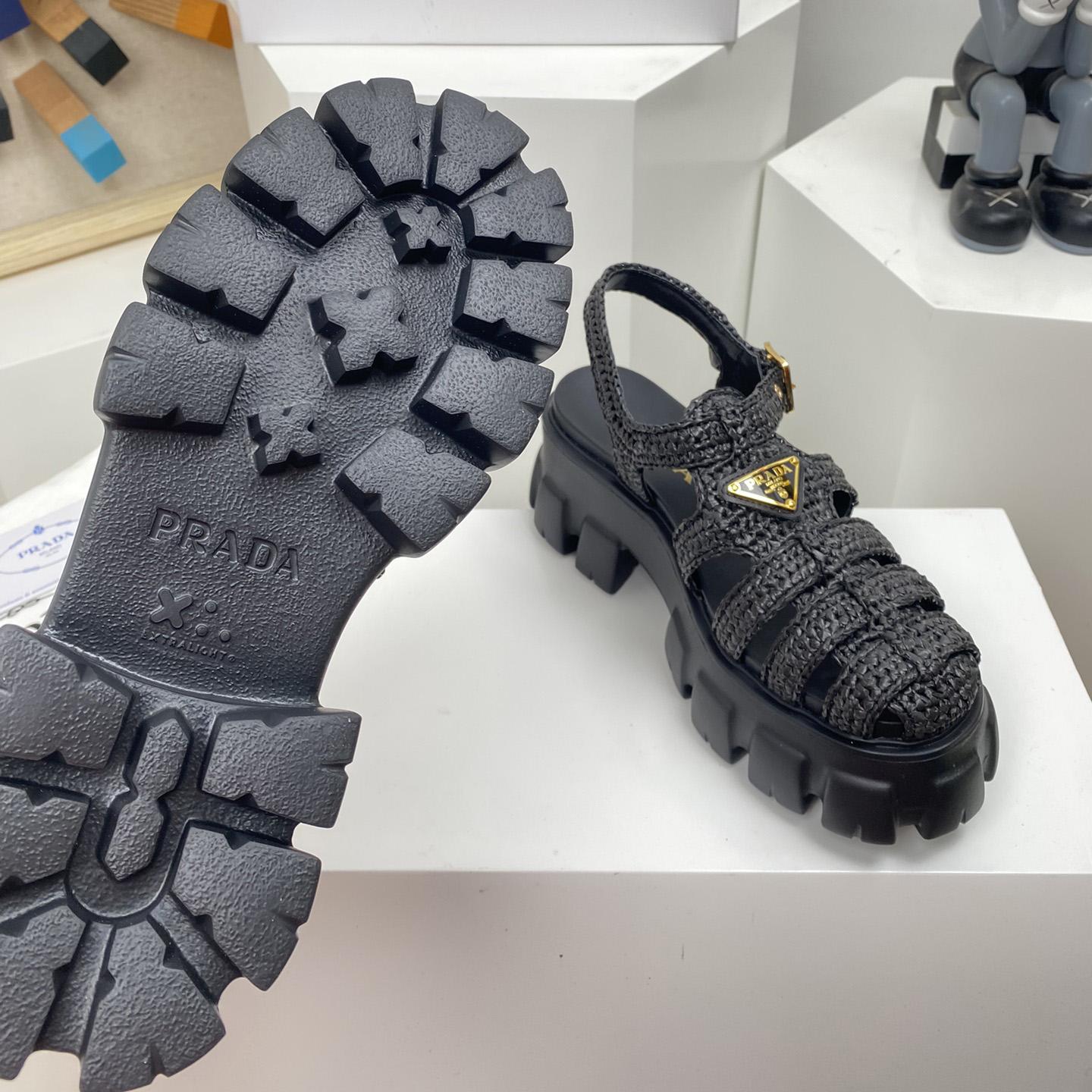 Prada Monolith Häkelkäfig-Sandalen - EUR FASHION