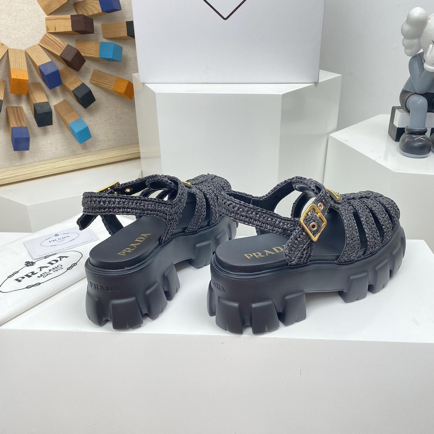 Prada Monolith Häkelkäfig-Sandalen - EUR FASHION