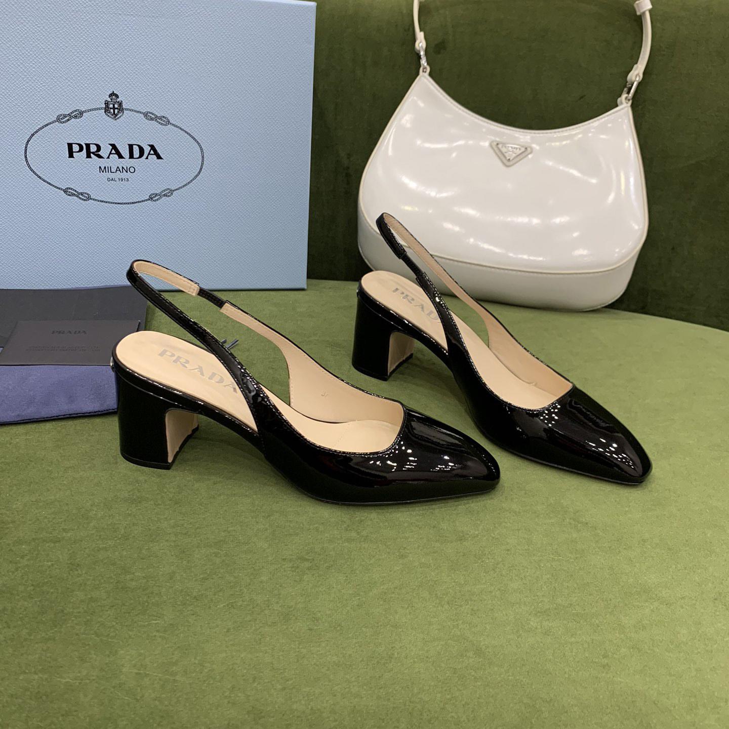 Prada Slingback-Pumps aus Lackleder - EUR FASHION