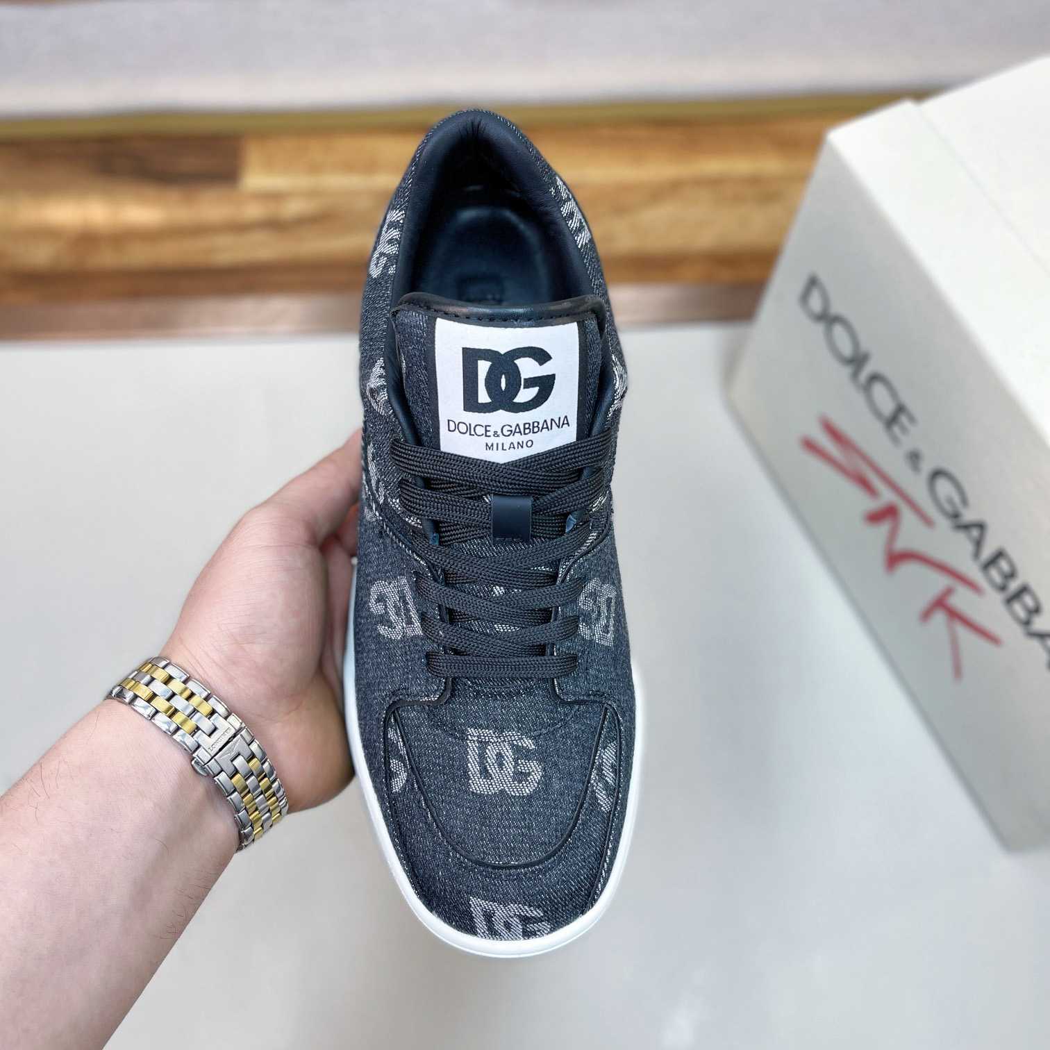 Dolce & Gabbana New Roma Sneakers mit Denim-Logo - EUR FASHION