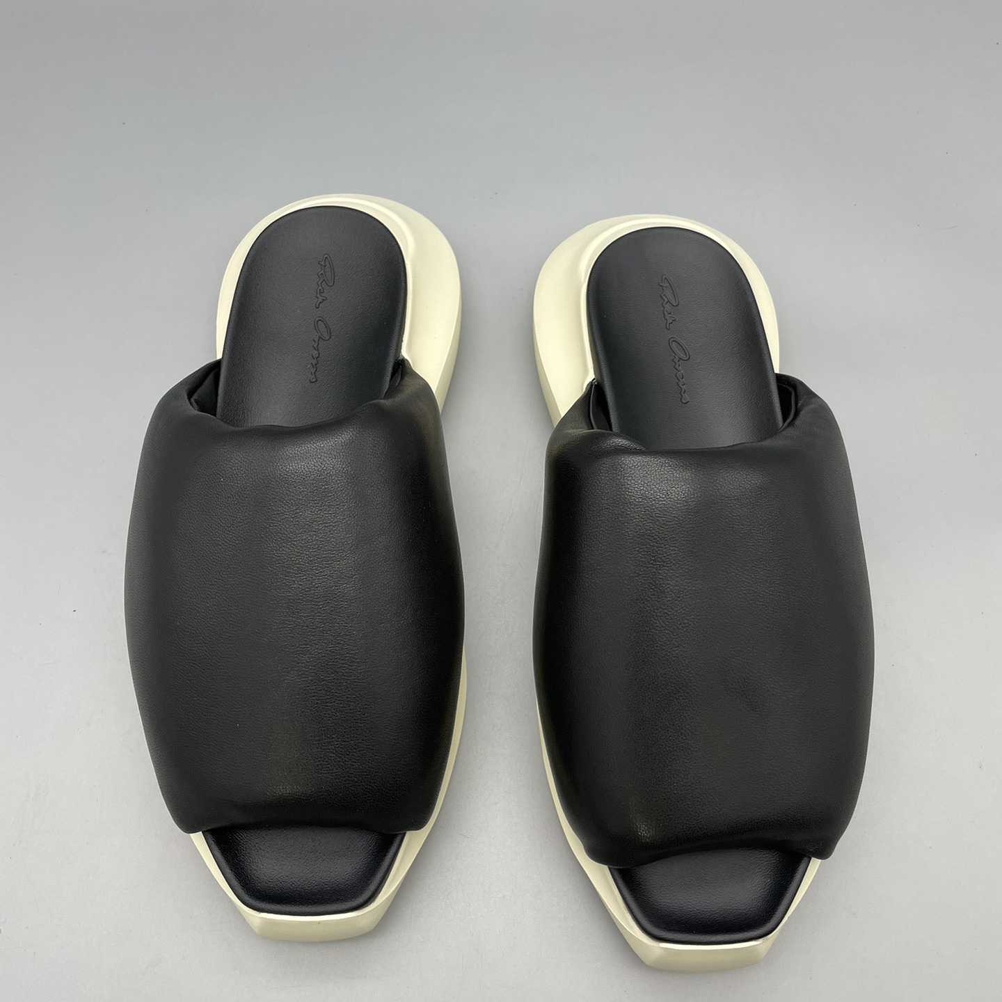 Rick Owens SS23 Edfu Geth Puffer-Slide in Schwarz - EUR FASHION