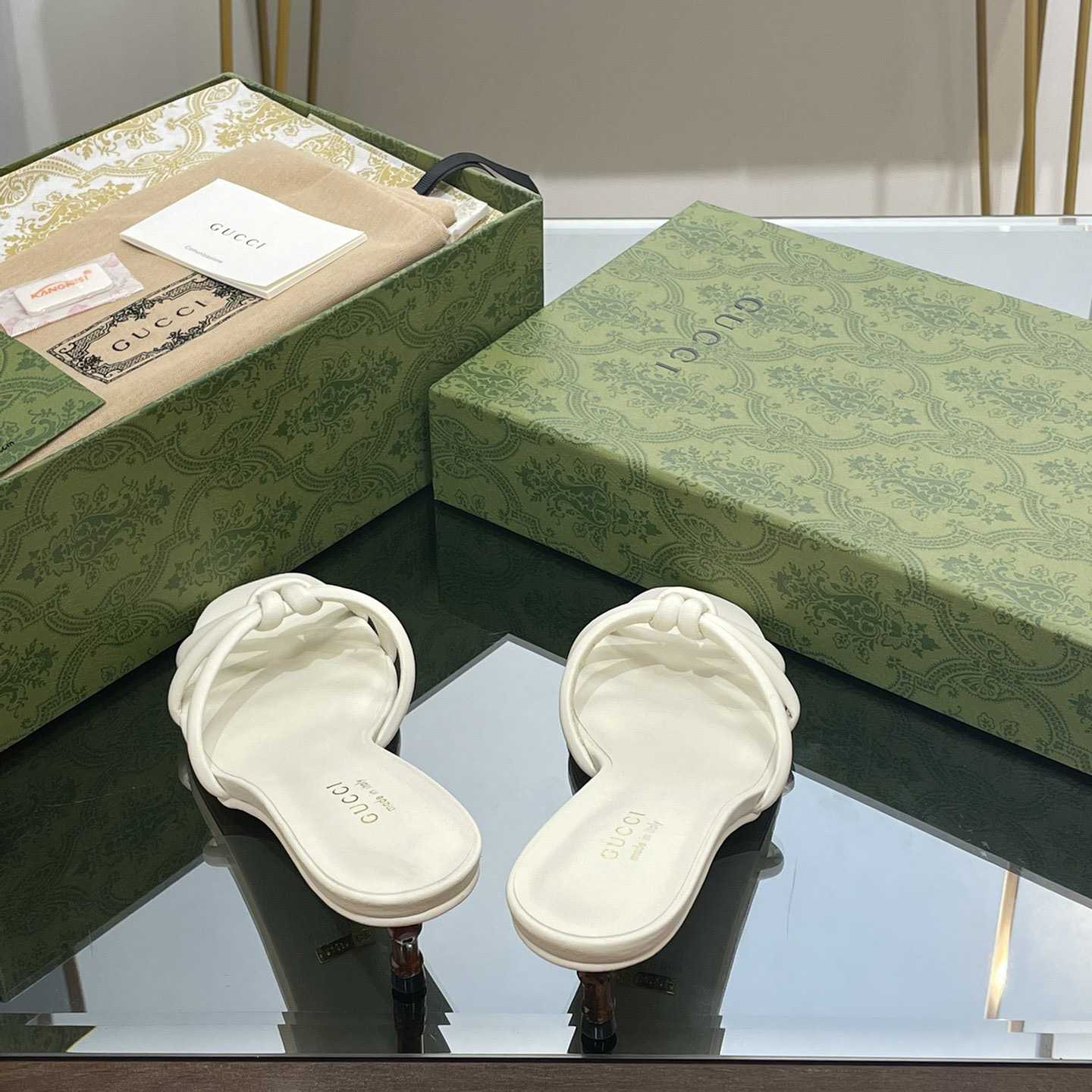 Gucci Damen-Slide-Sandale mit Bambus - EUR FASHION
