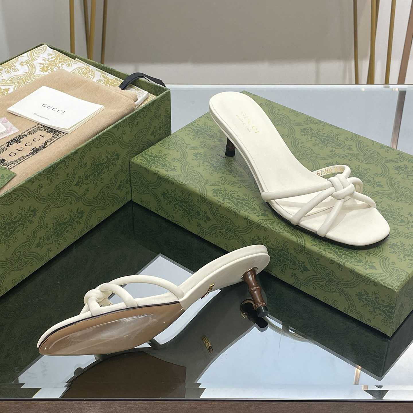 Gucci Damen-Slide-Sandale mit Bambus - EUR FASHION