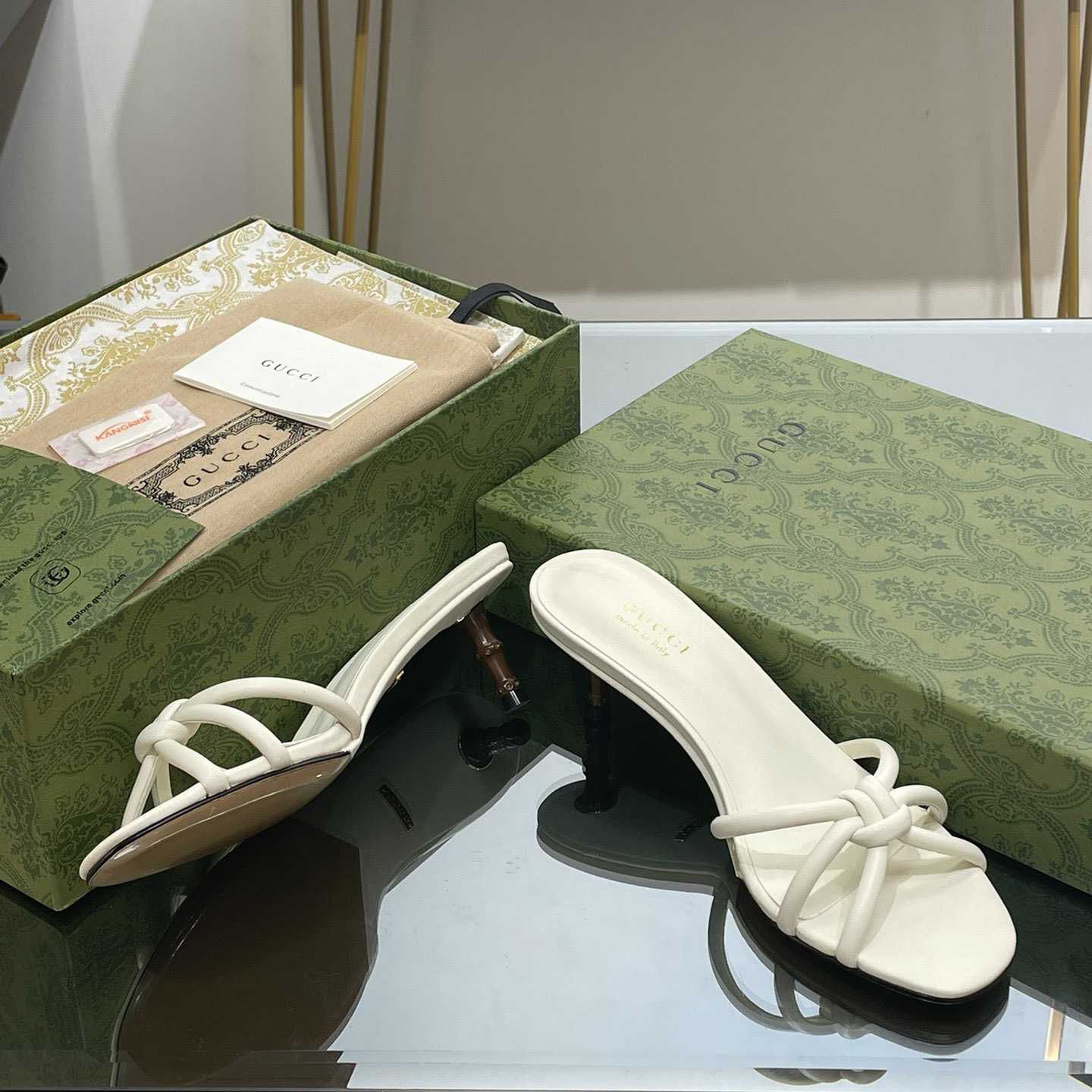 Gucci Damen-Slide-Sandale mit Bambus - EUR FASHION