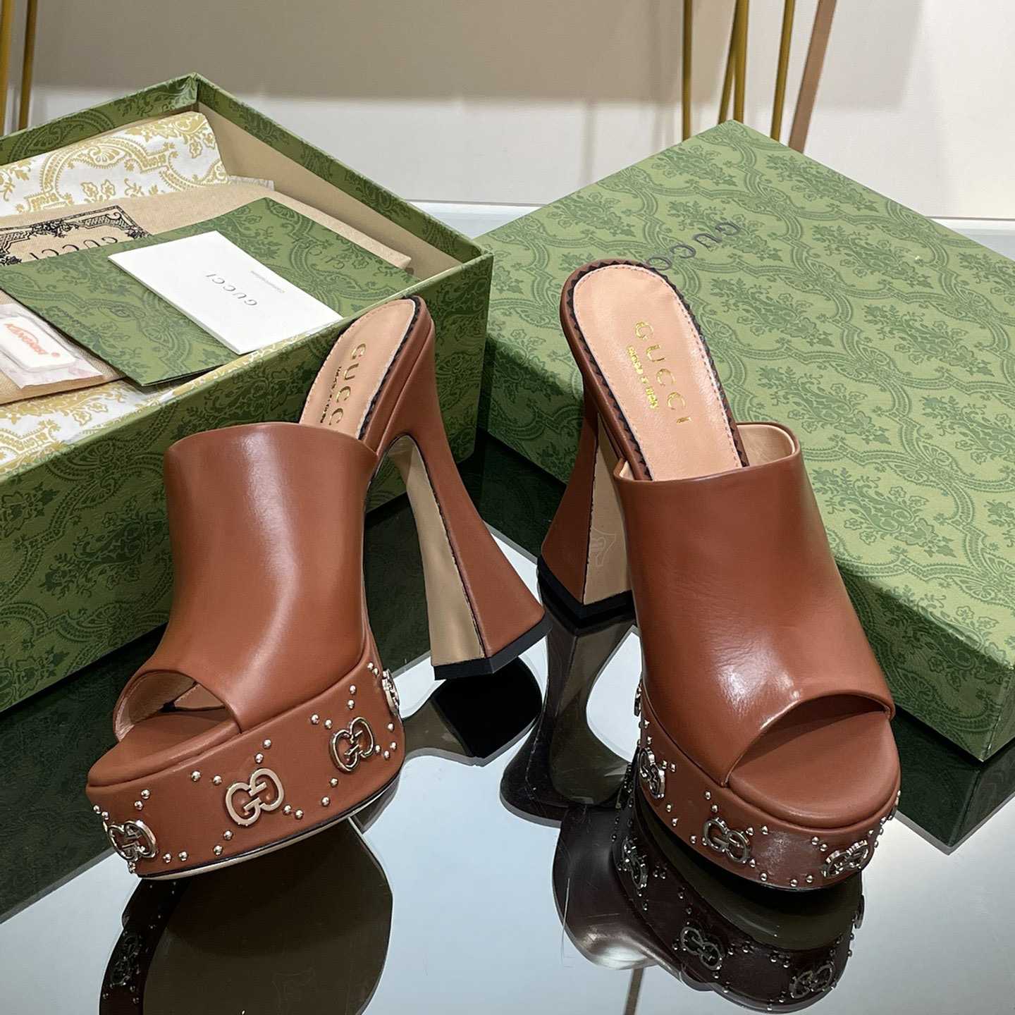 Gucci Damen-Plateau-Slide-Sandale - EUR FASHION