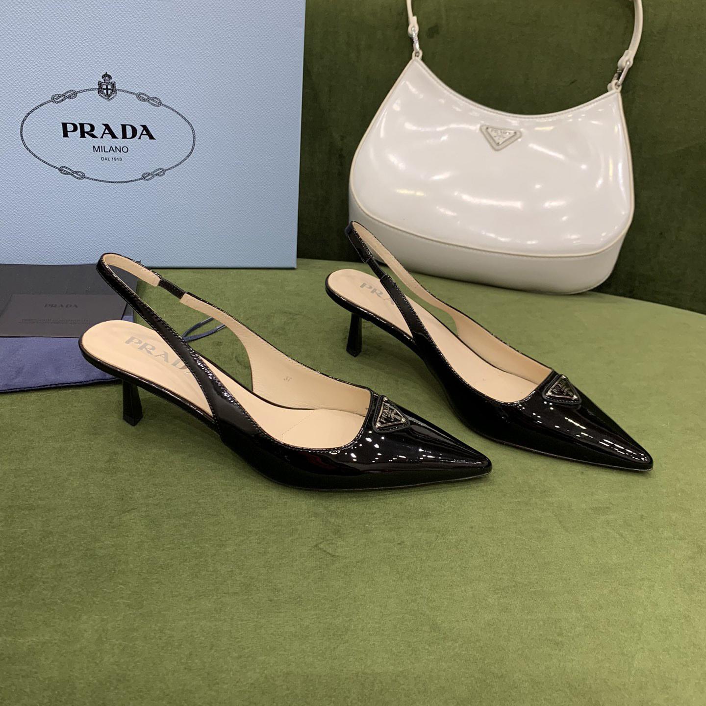 Prada Slingback-Pumps aus Lackleder - EUR FASHION