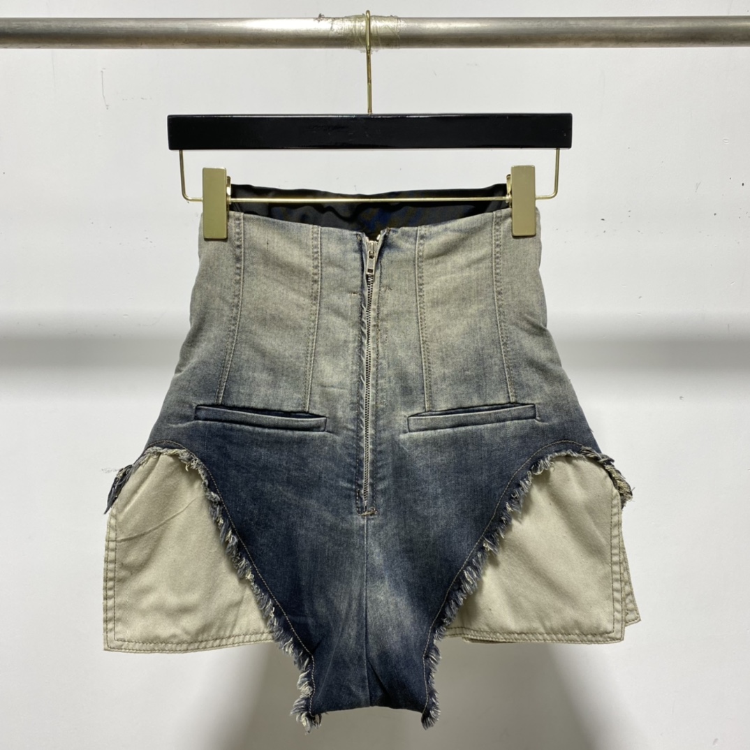 Rick Owens Jeansshorts mit hohem Schnitt - EUR FASHION