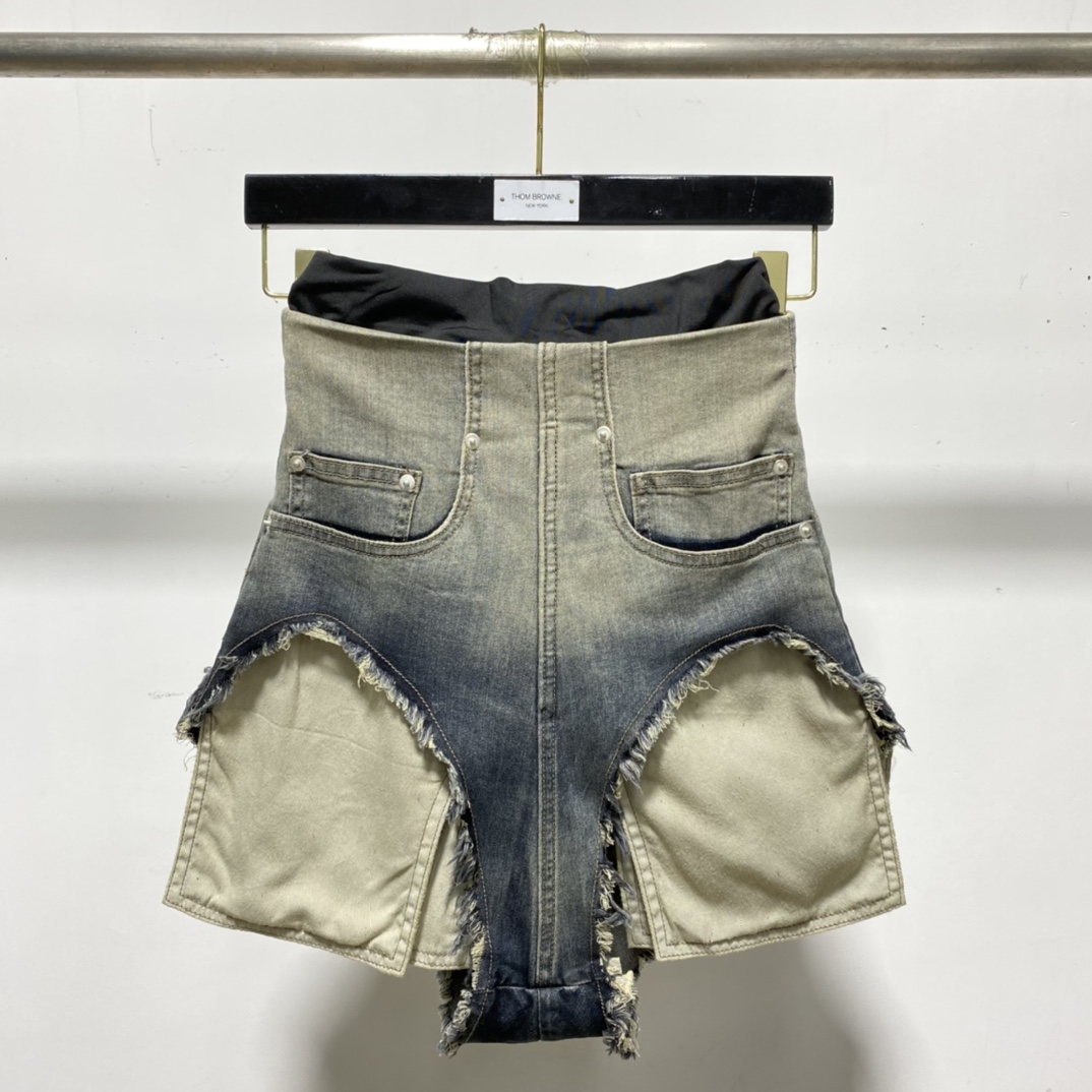 Rick Owens Jeansshorts mit hohem Schnitt - EUR FASHION