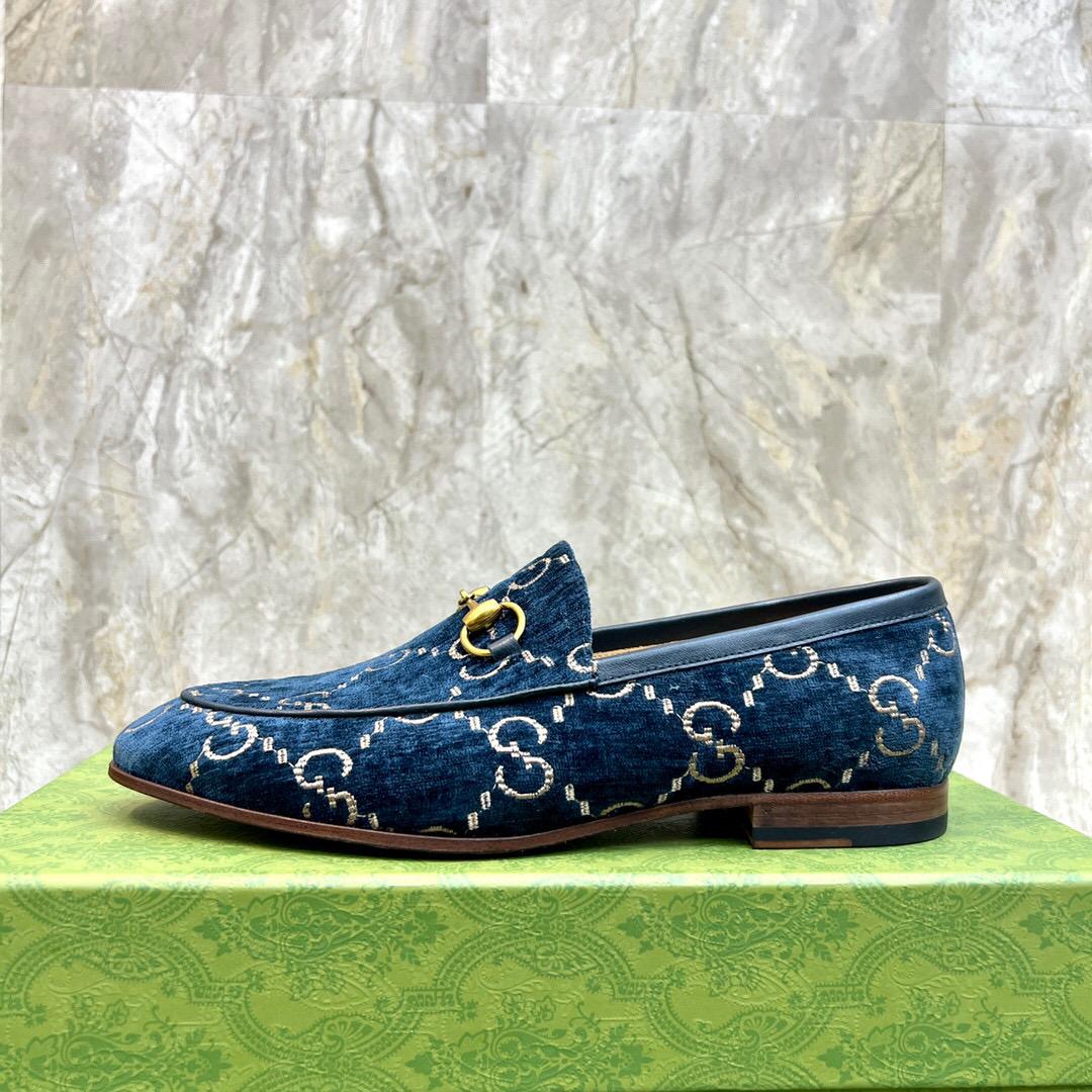 Gucci Herren Gucci Jordaan GG Velvet Loafer (nach britischer Größe) - EUR FASHION