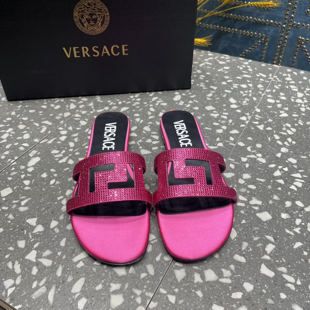 Versace Greca Maze Crystal Flache Sandalen - EUR FASHION