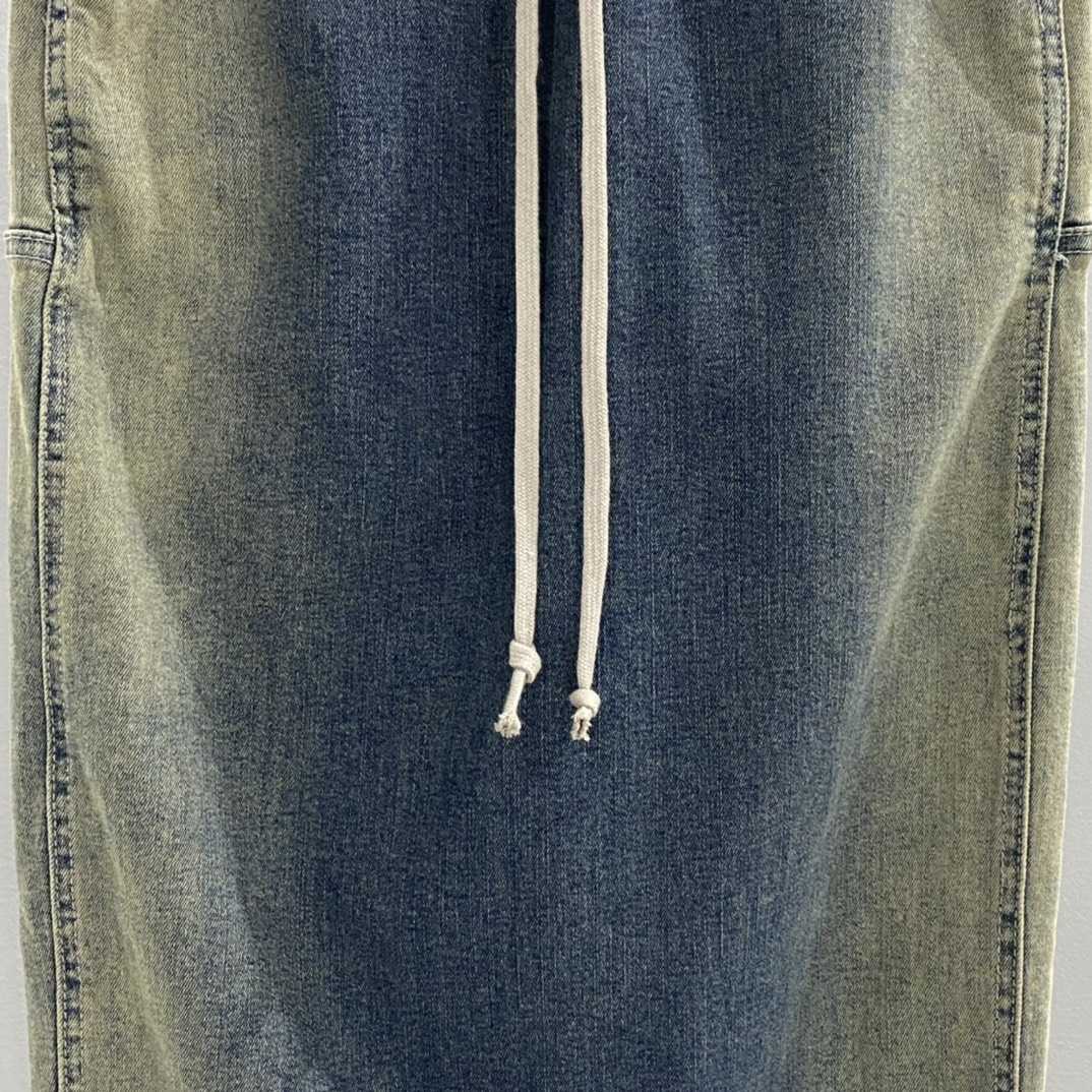 Rick Owens Drkshdw Blue Pillar Denim Maxirock - EUR FASHION