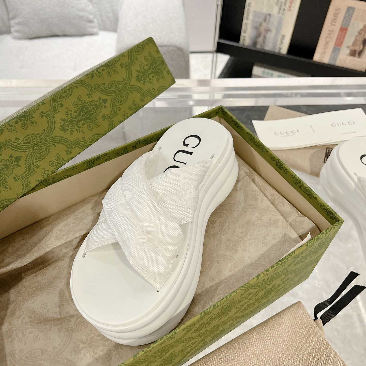 Gucci Damen-GG-Plateau-Slide-Sandale - EUR FASHION
