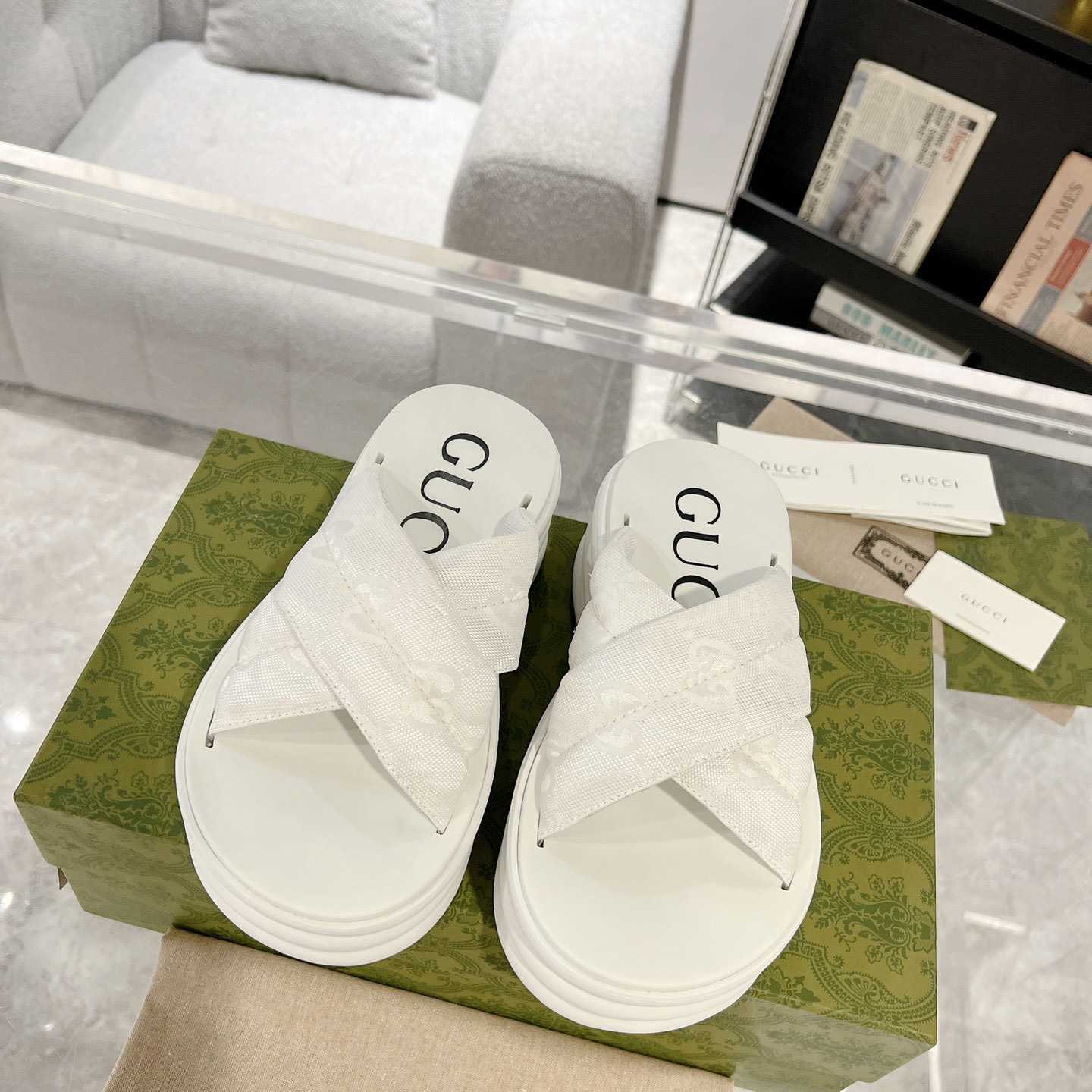 Gucci Damen-GG-Plateau-Slide-Sandale - EUR FASHION