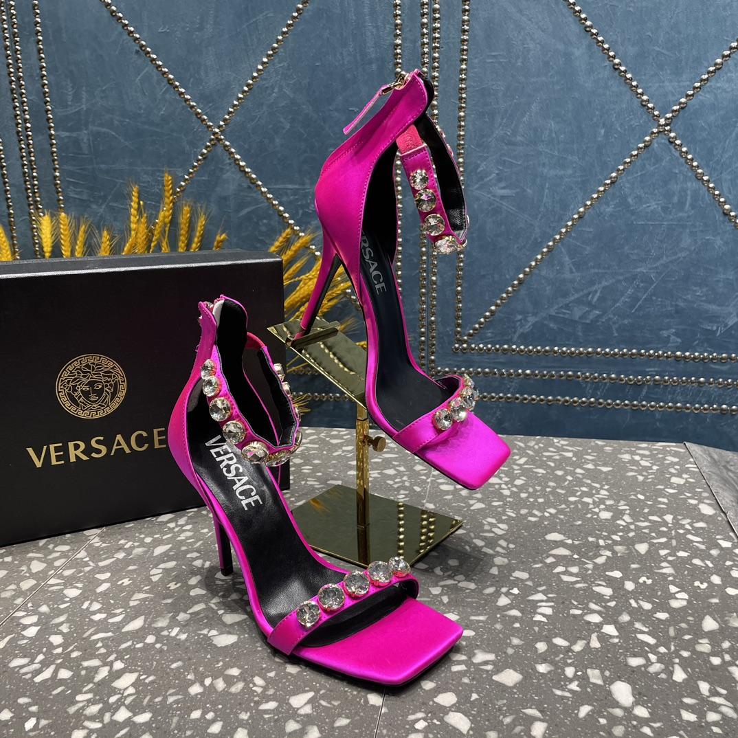 Versace Kristall-Satin-Sandalen - EUR FASHION