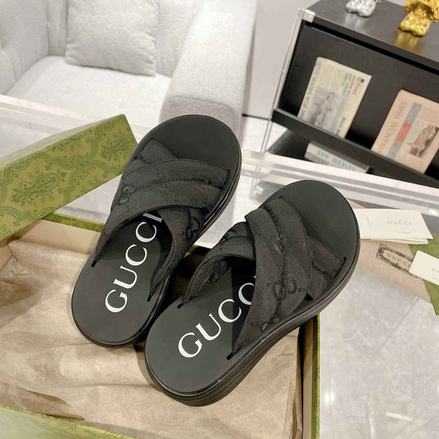 Gucci Damen-GG-Plateau-Slide-Sandale - EUR FASHION