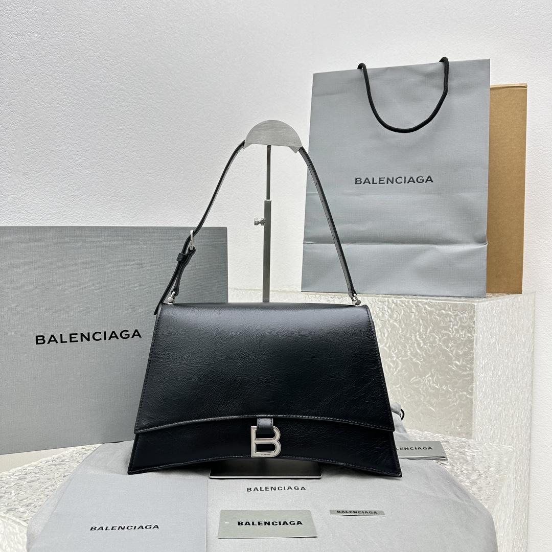 Balenciaga Crush mittelgroße Umhängetasche in Schwarz (31 x 20 x 10 cm) - EUR FASHION