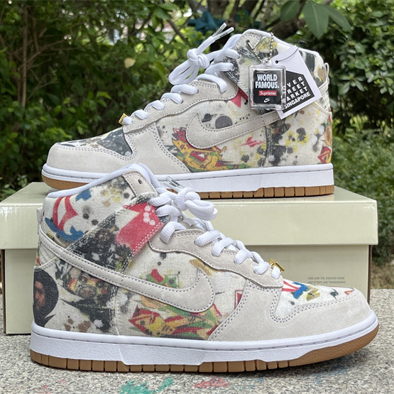 Supreme x Nike SB Dunk High „Rammellzee“ Sneakers FD8779-100 - EUR FASHION