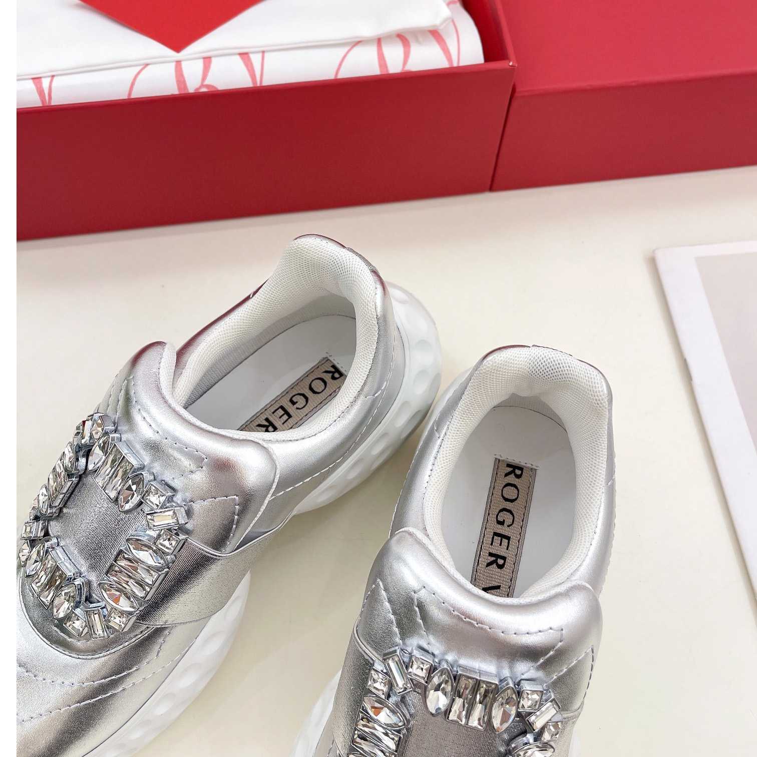 Roger Vivier Viv' Run Light Sneakers mit Strass-Schnalle aus Stoff - EUR FASHION