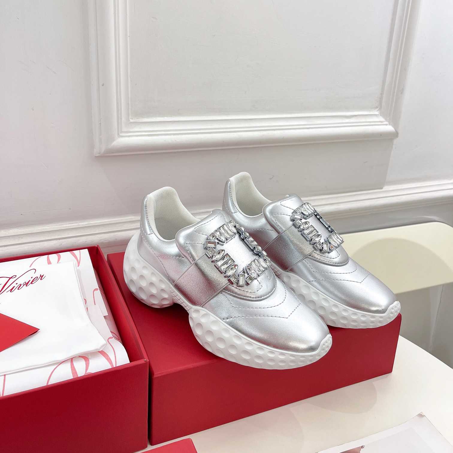 Roger Vivier Viv' Run Light Sneakers mit Strass-Schnalle aus Stoff - EUR FASHION