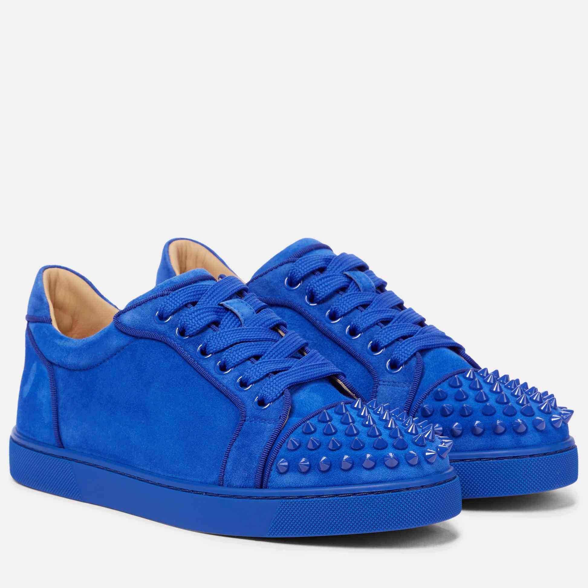 Blaue Vieira Spikes-Wildledersneaker von Christian Louboutin - EUR FASHION