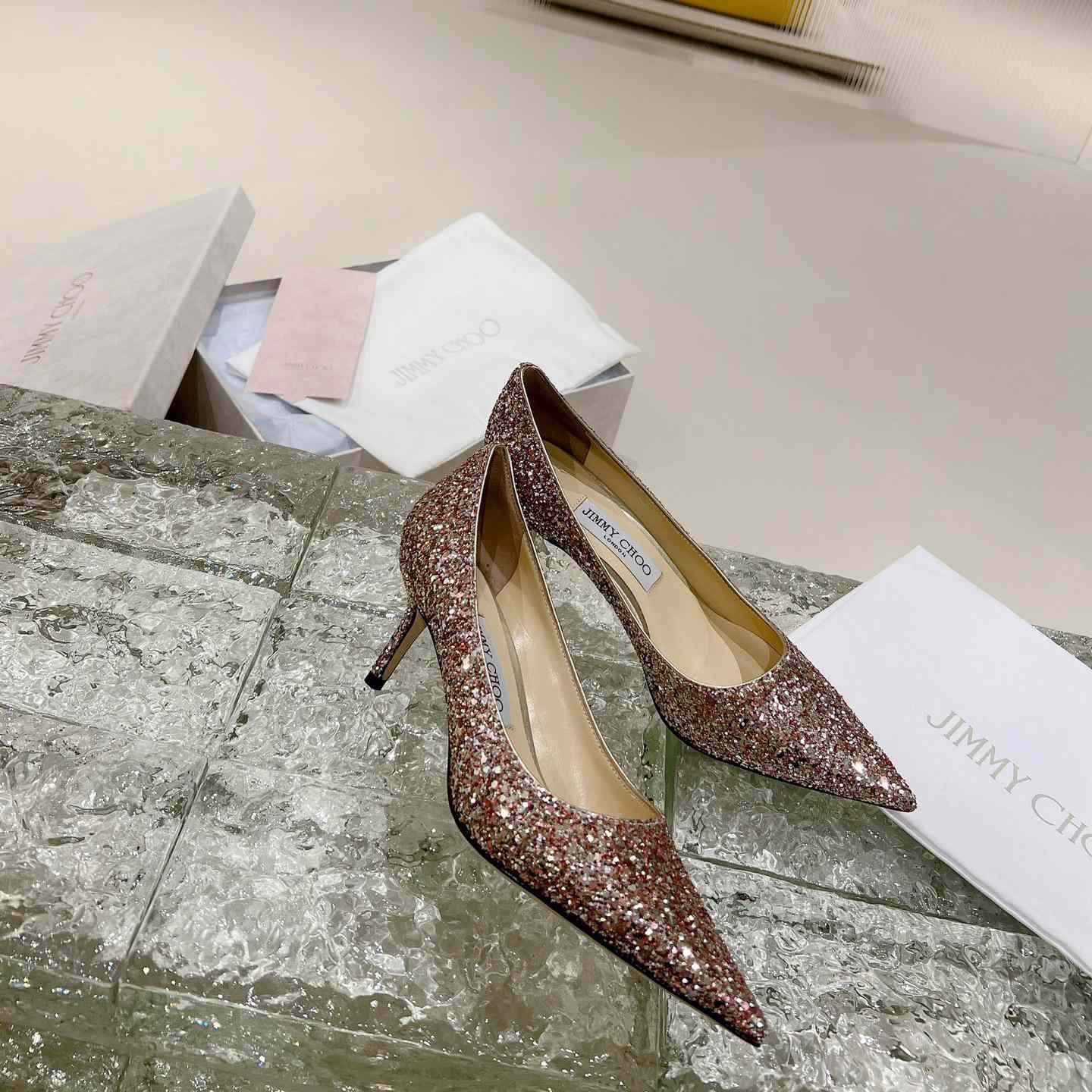 Jimmy Choo Love 65 mm Pumps mit Glitzerdetail - EUR FASHION