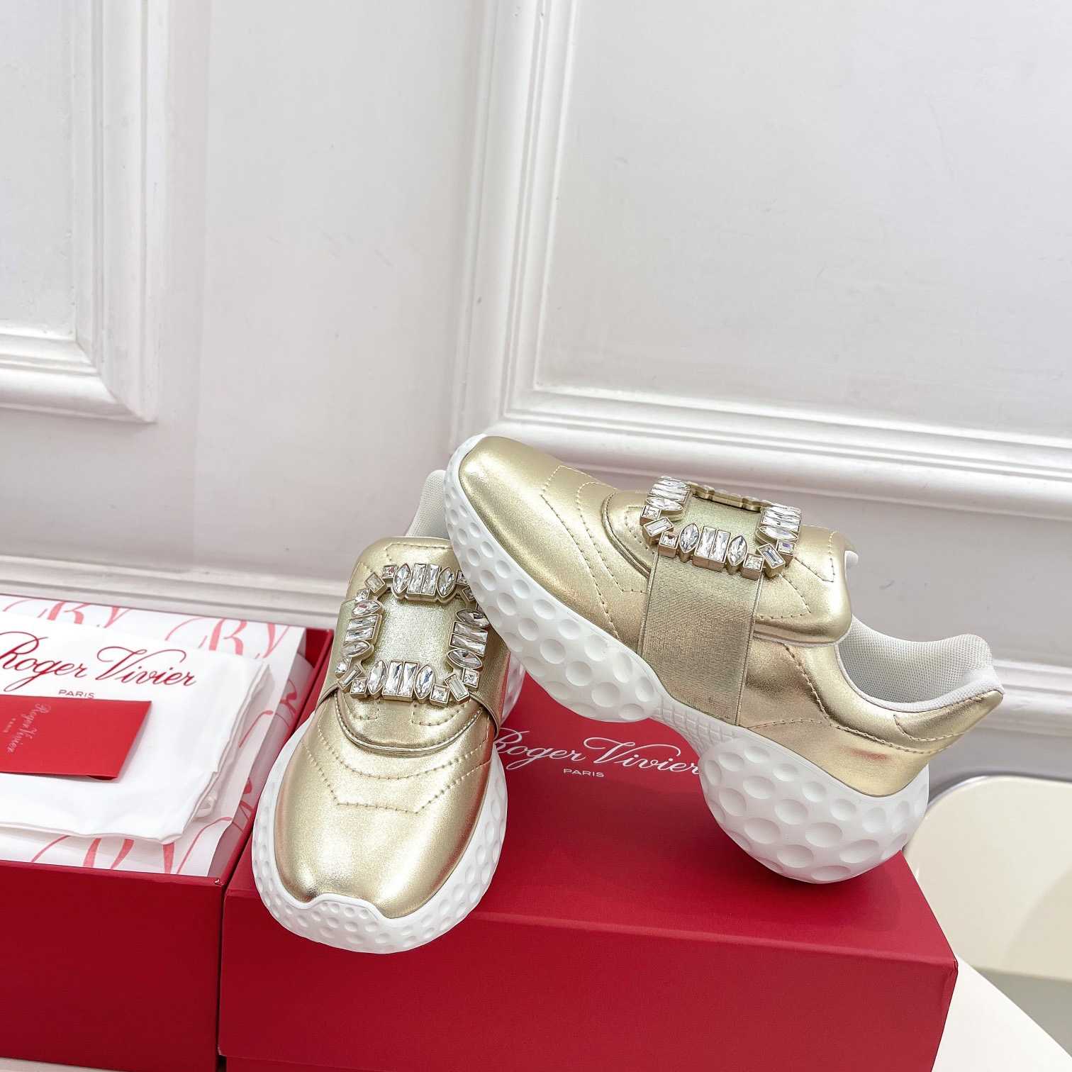 Roger Vivier Viv' Run Light Sneakers mit Strass-Schnalle aus Stoff - EUR FASHION