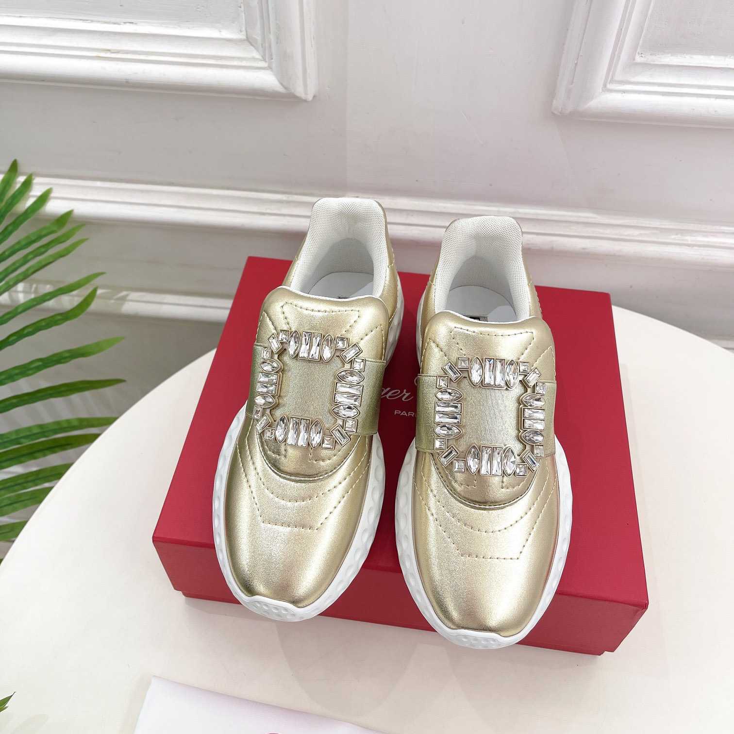 Roger Vivier Viv' Run Light Sneakers mit Strass-Schnalle aus Stoff - EUR FASHION