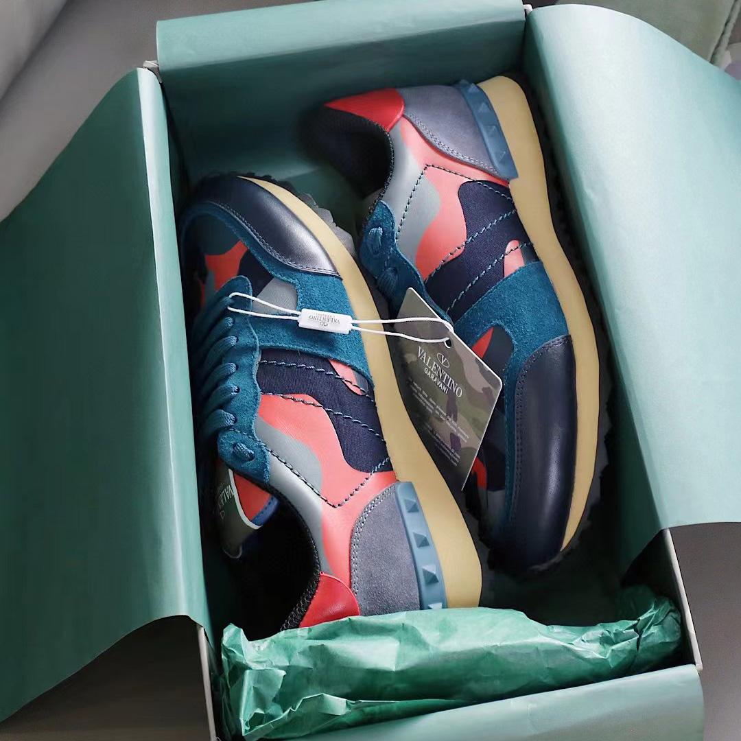 Mehrfarbige Sneakers „Rockrunner Camouflage“ aus Wildleder, Canvas und Leder von Valenti - EUR FASHION