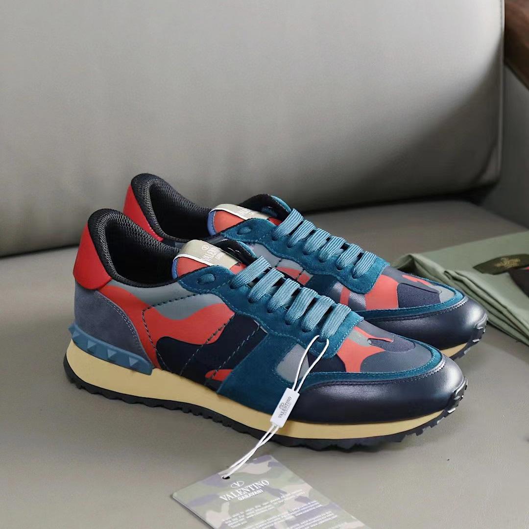 Mehrfarbige Sneakers „Rockrunner Camouflage“ aus Wildleder, Canvas und Leder von Valenti - EUR FASHION