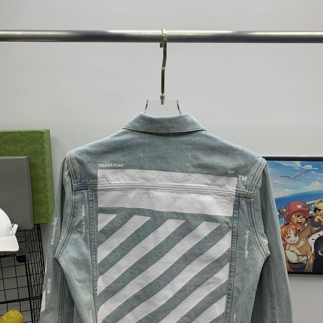 Off White Denim – Übergroße Denim-Temperaturjacke - EUR FASHION