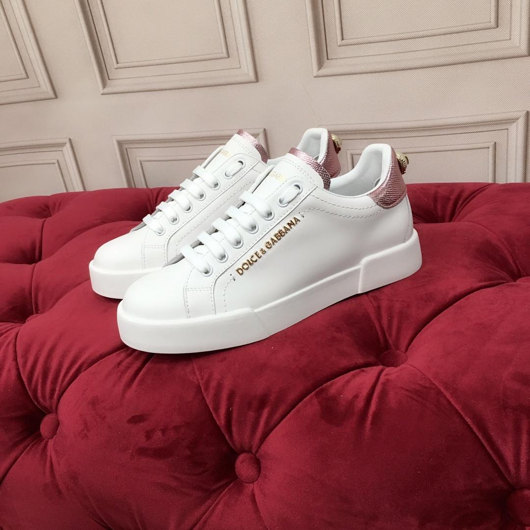 Weiße Portofino-Trainer von Dolce & Gabbana mit Perle - EUR FASHION