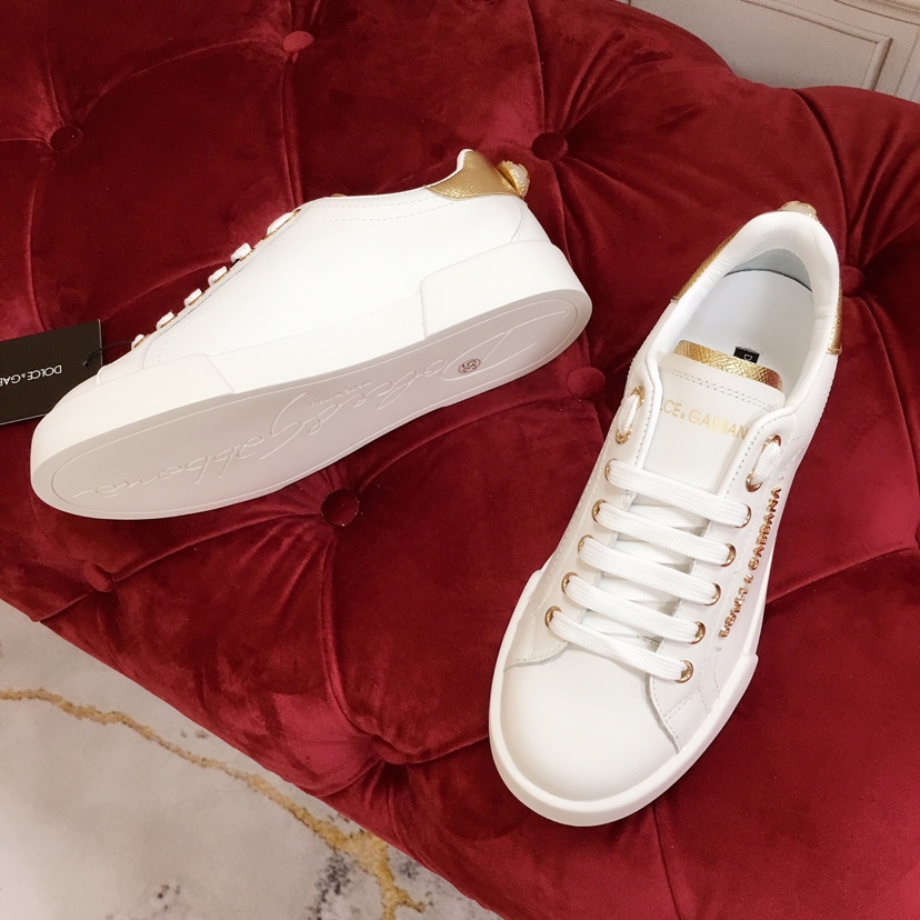Weiße Portofino-Trainer von Dolce & Gabbana mit Perle - EUR FASHION