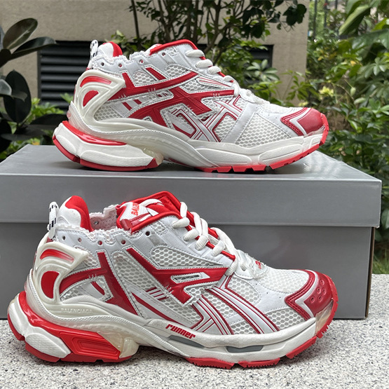 Balenciaga Runner Sneaker aus weißem und rotem Mesh und Nylon - EUR FASHION