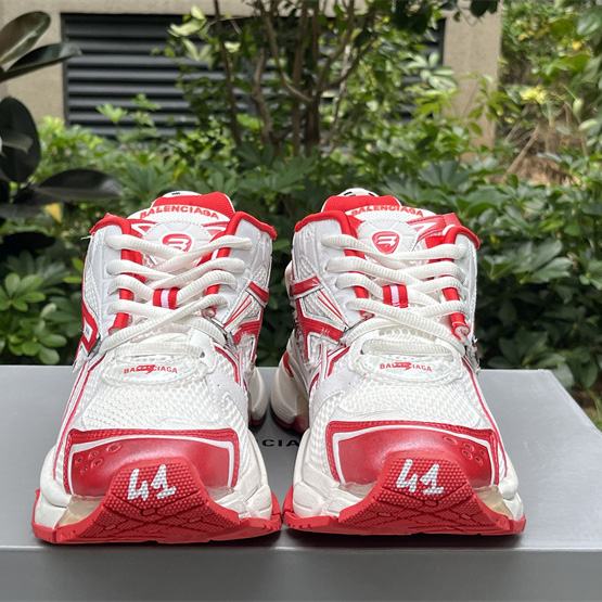 Balenciaga Runner Sneaker aus weißem und rotem Mesh und Nylon - EUR FASHION