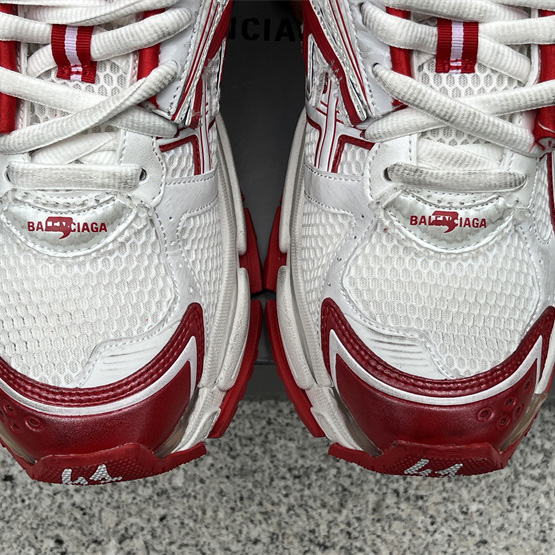 Balenciaga Runner Sneaker aus weißem und rotem Mesh und Nylon - EUR FASHION