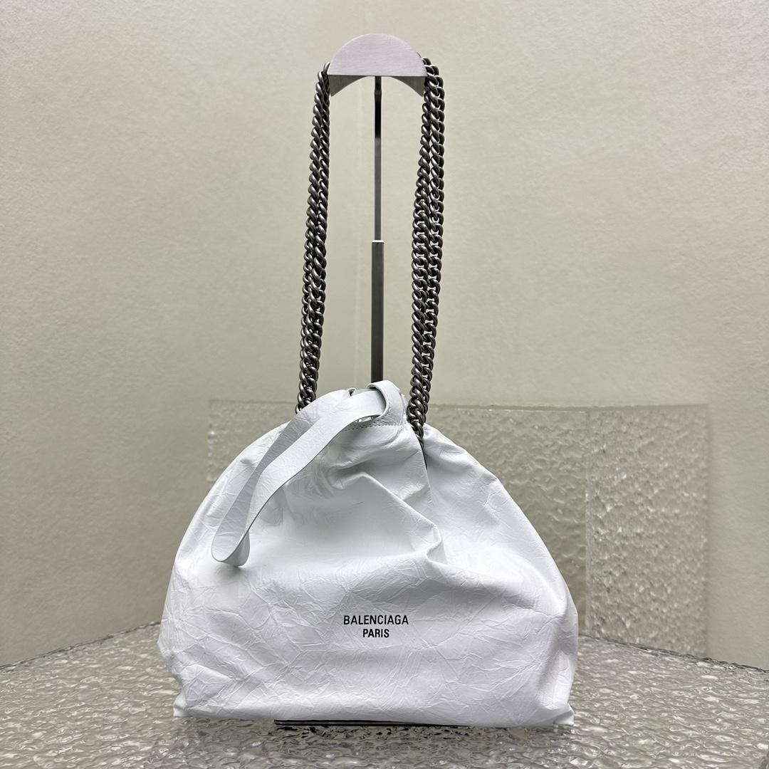 Balenciaga – Kleine „Crush“-Tragetasche in Weiß (27 x 10 x 32 cm) - EUR FASHION