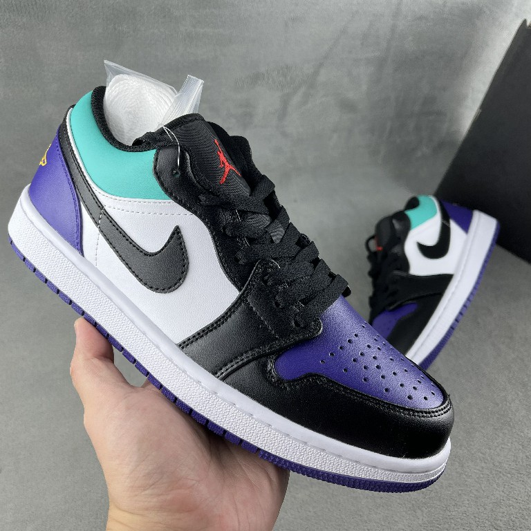 Nike Air Jordan 1 Low Sneaker „Schwarz/Lila/Aqua“ 553558-154 - EUR FASHION